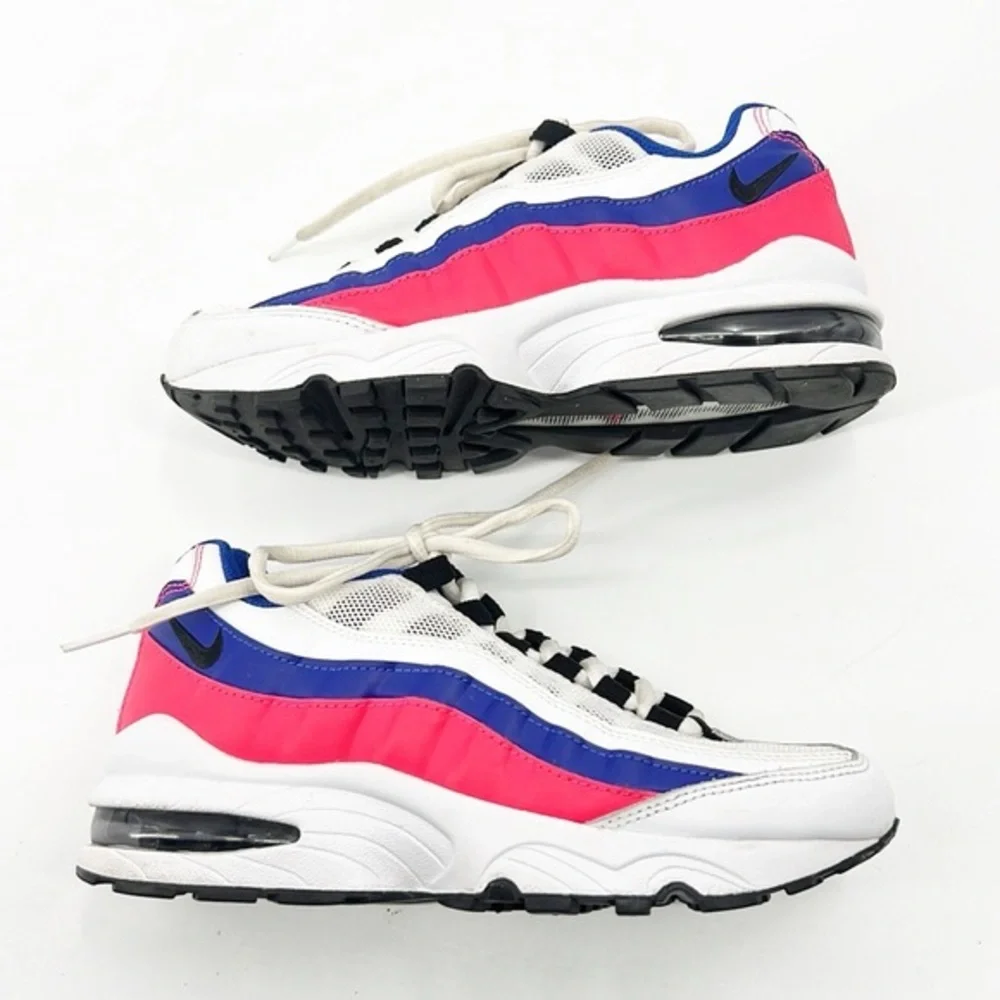 Nike Air Max 95 Gs Solar Shoes Size 3.5 red Blue White